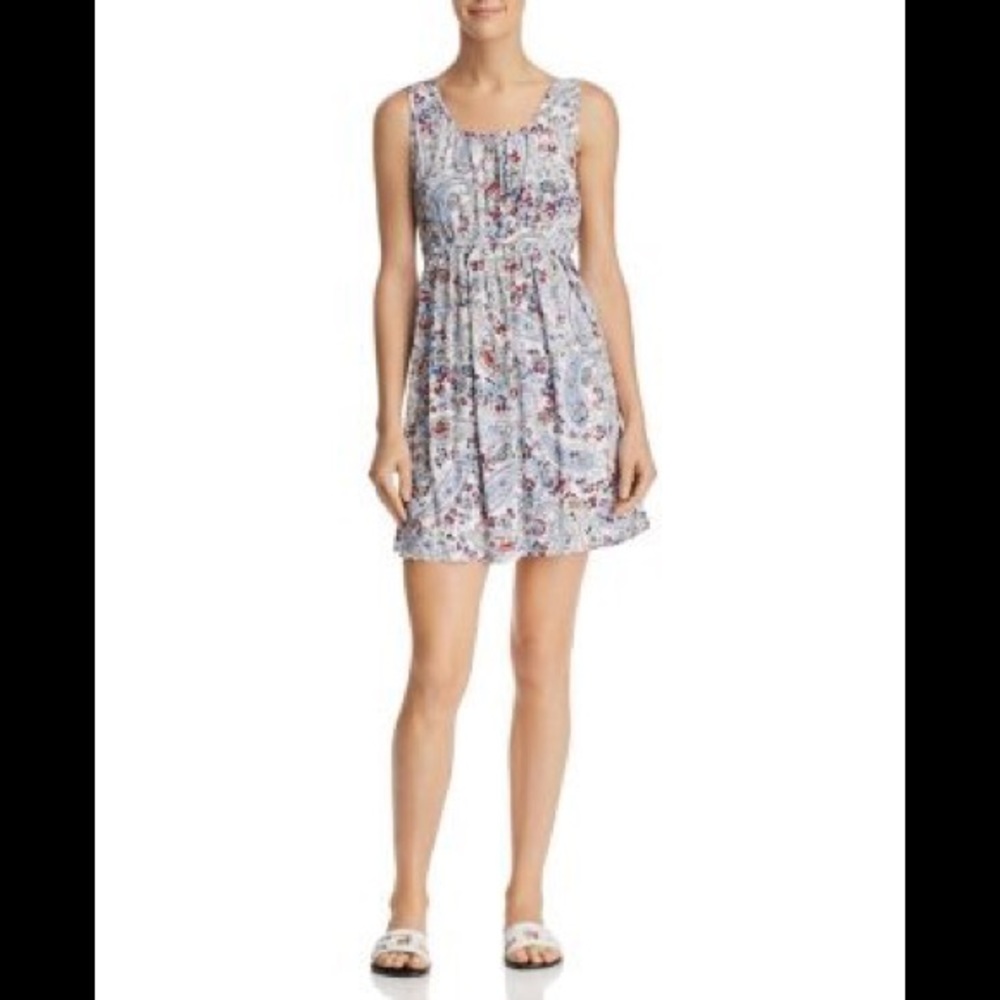 AQUA Paisley Dress Floral Stretch Waist